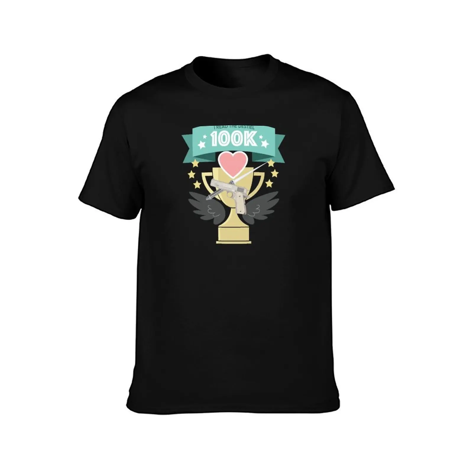 Destiel 100K Trophy T-Shirt, Summer Casual Cotton Tee, Oversized Streetwear Tops, Vintage Graphic Print, Loose Fit Short Sleeve