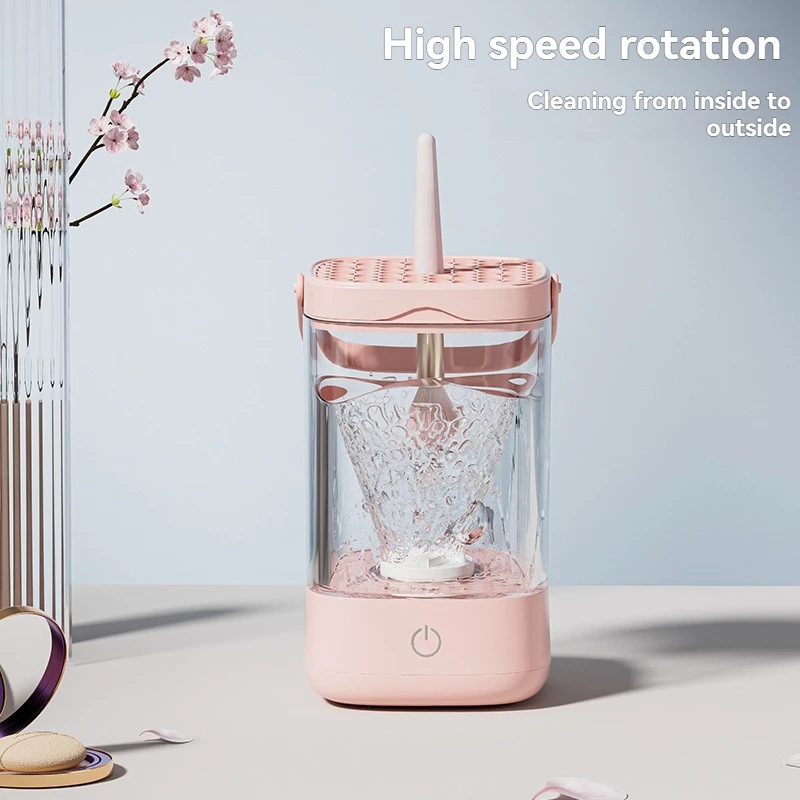 2025 Nuovo USB Detergente per pennelli per trucco elettrico Pennelli per trucco ricaricabili Strumento di pulizia Supporto per pulizia automatico per pennelli per trucco Devic