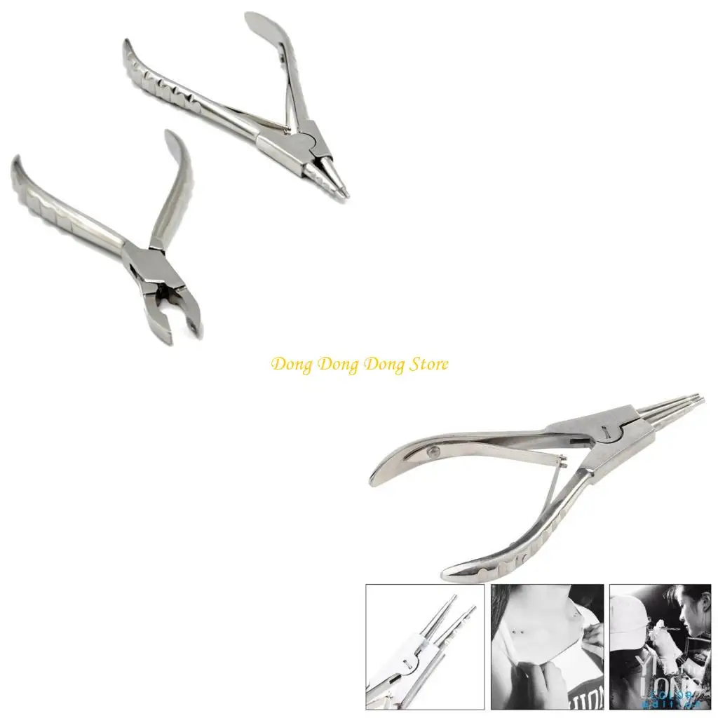 

Ear Lip Septum Nose Rings Piercing Plier Clamp Stainless Steel Opening Piercing