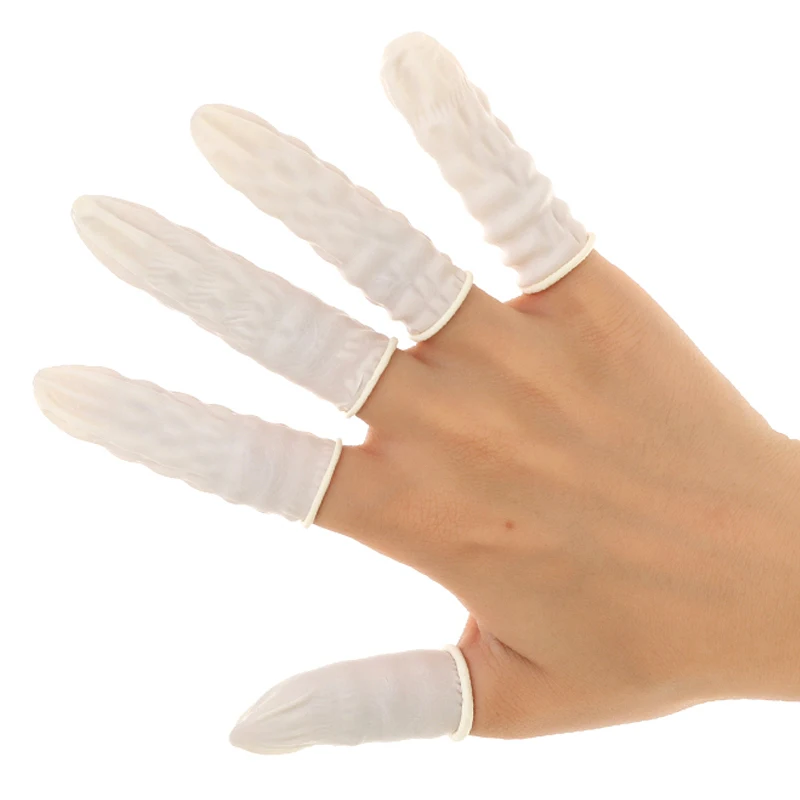 Disposable Latex Finger Cots Protective Fingertip Natural Rubber Gloves For Workplace Safety Nail Makeup Eyebrow Extension