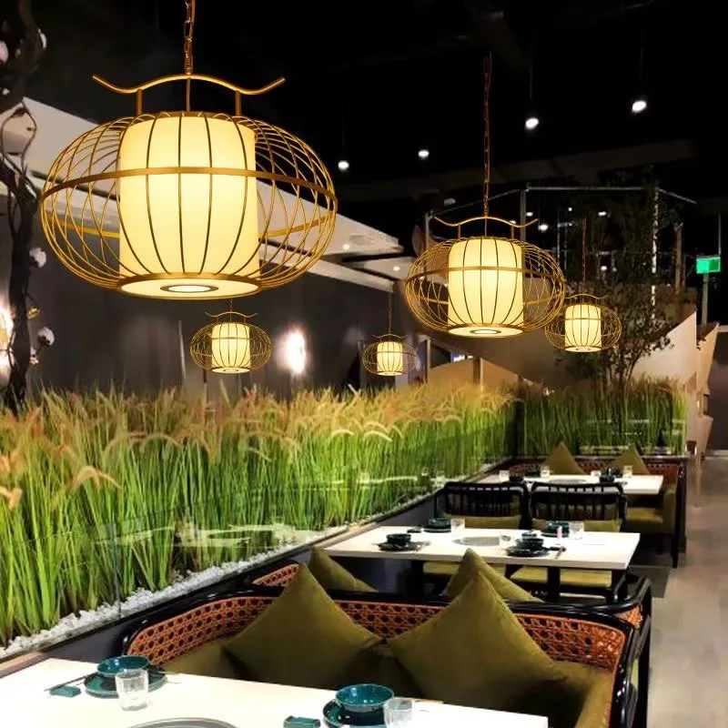 جديد الصينية قفص الطيور قلادة أضواء خمر مطعم المقهى إناء/ قدر مطعم الإبداعية الحديد الفن العتيقة الثريا ديكور