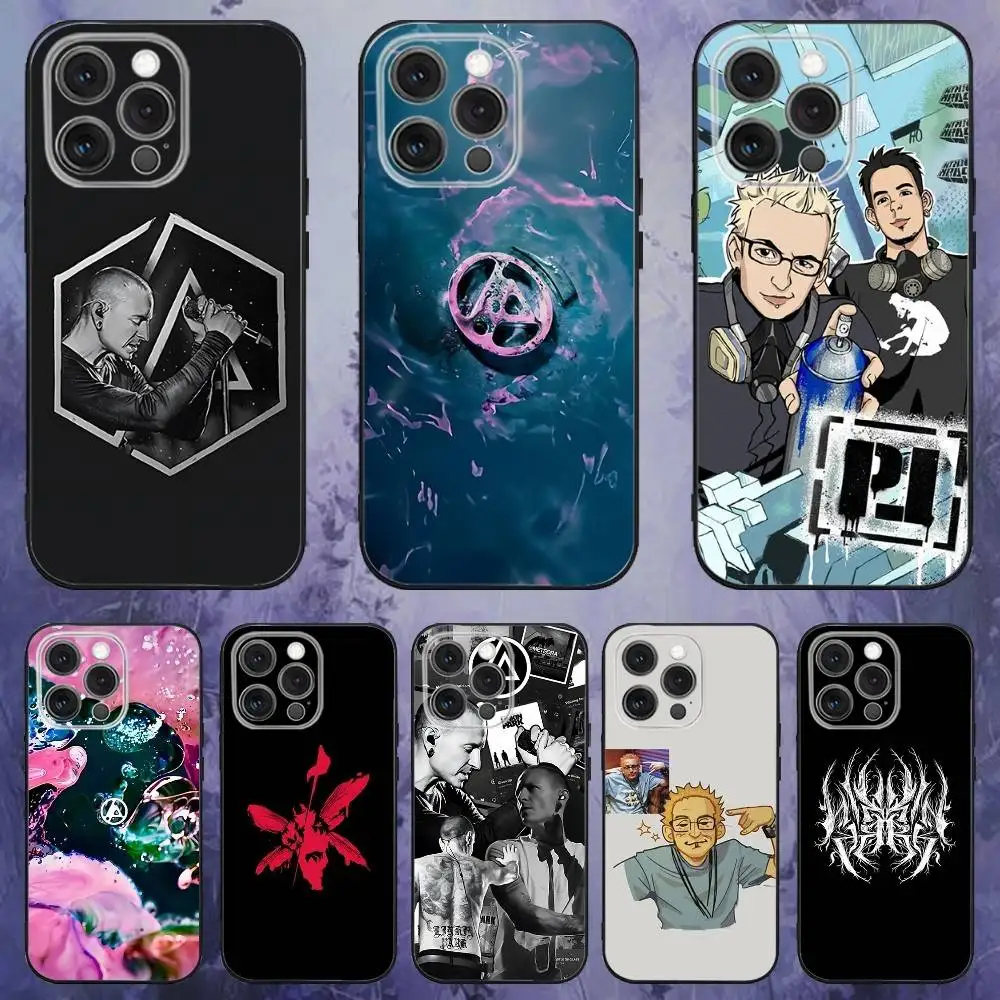 

Rock L-Linkin P-Park Band Phone Case For iPhone 17,16,15,14,13,12,Pro,Max,Plus,E,SE4,Air,Mini Black Soft Box
