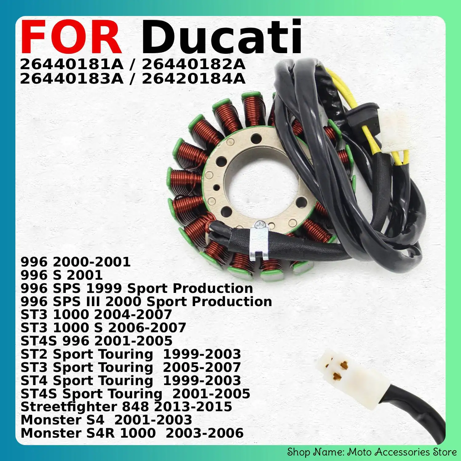 Magneto Stator Coil for Ducati Monster S4R 1000 ST2 ST3 ST4S Sport Touring 996 Streetfighter 848 26440181A 26440182A Parts