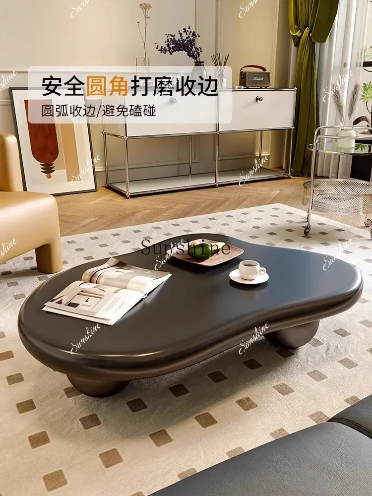 

Black irregular shaped cloud coffee table living room homeP