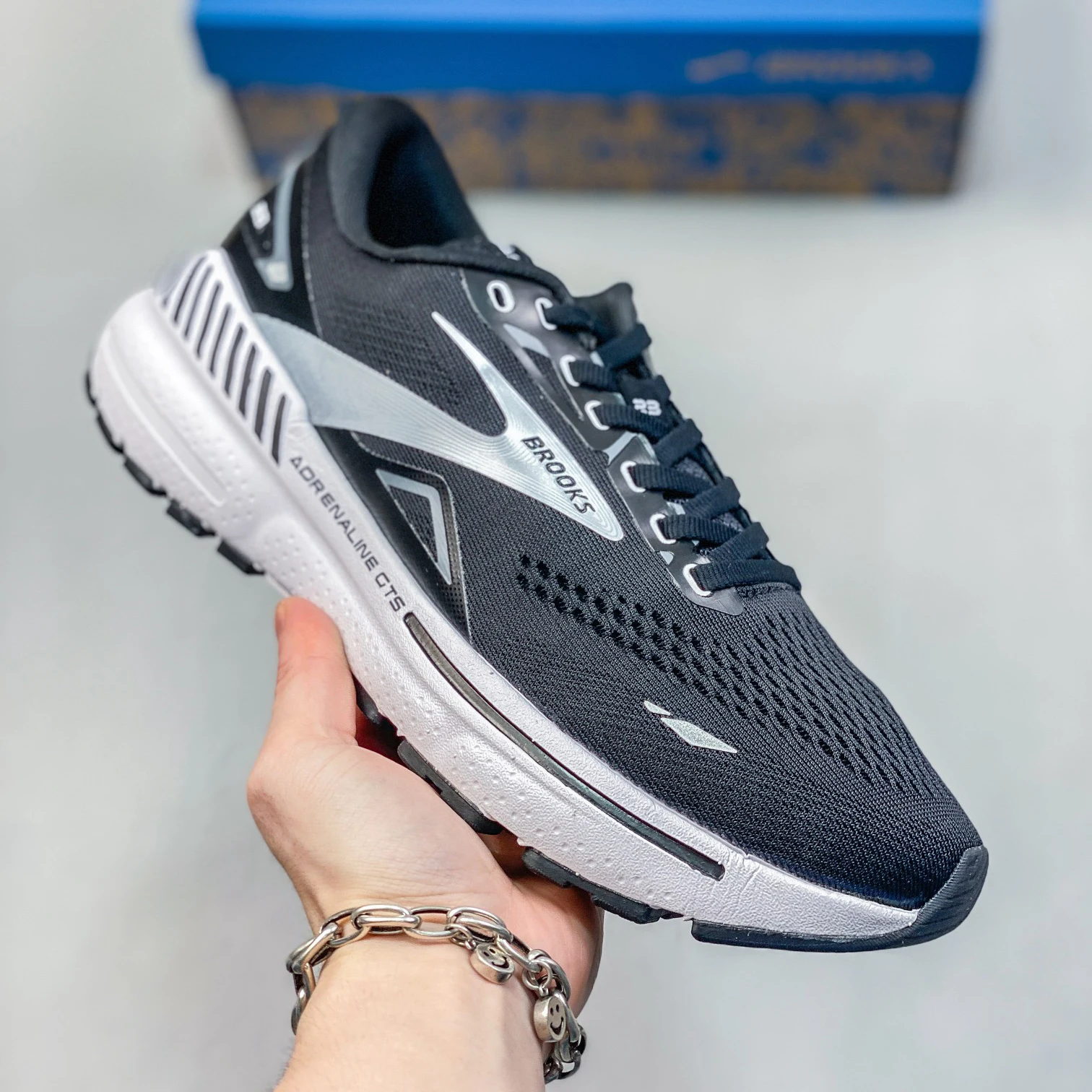 Men Adrenaline GTS 23 BROOKS Running Shoes Ultra-light Soft Elastic Racing Running Shoes Road Fitness Marathon Jogging Sneakers