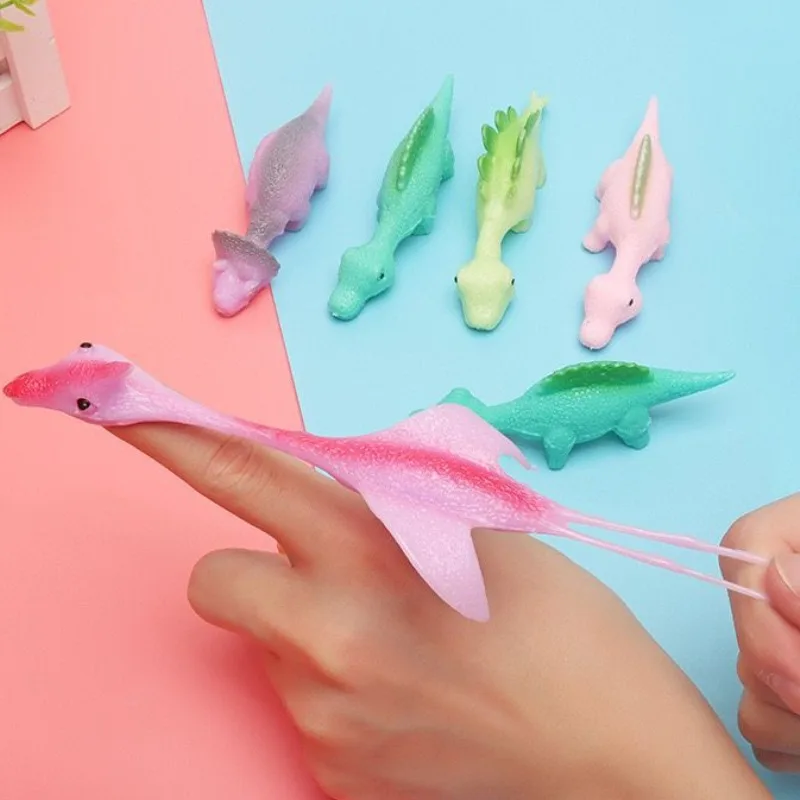 

5 шт., катапульта на палец динозавра, декомпрессионная игрушка, TPR, индейка, рогатка на палец для детей, сувениры на день рождения, сумка для подарков, игрушки