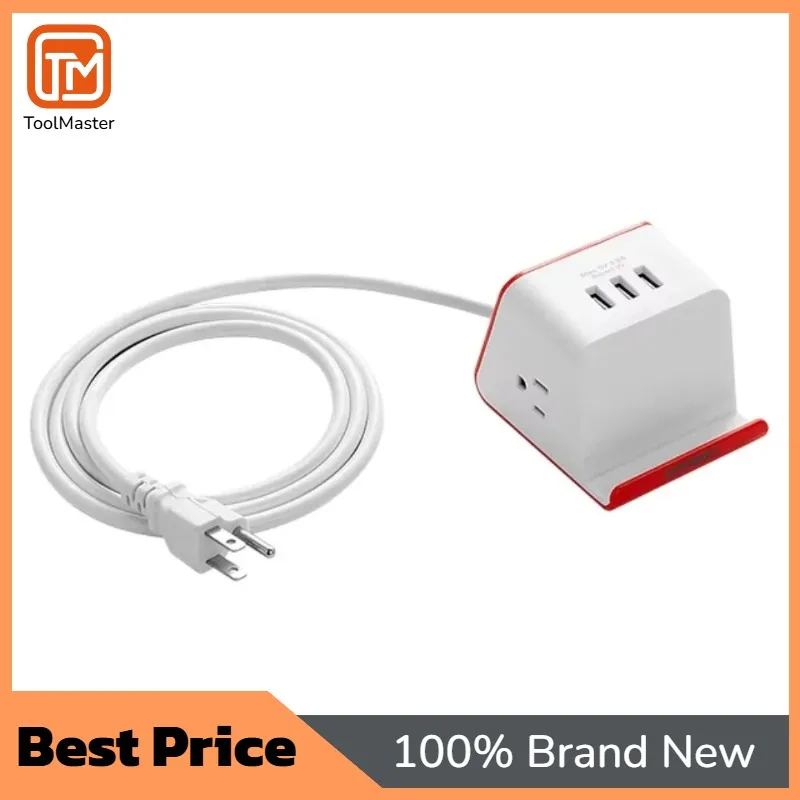 

[Hot Sale]Desktop Surge Protector 2 Receptacle 4.9 Foot Extension Cable Smart Cube