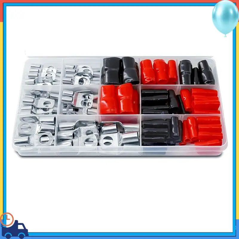 

L37A-140 Tube Cable Lugs Tube Cable Lugs For Car Battery Cable Set, 70 Tube Cable Lugs Set + 70 Sleeves, Sc Tube Terminal Set