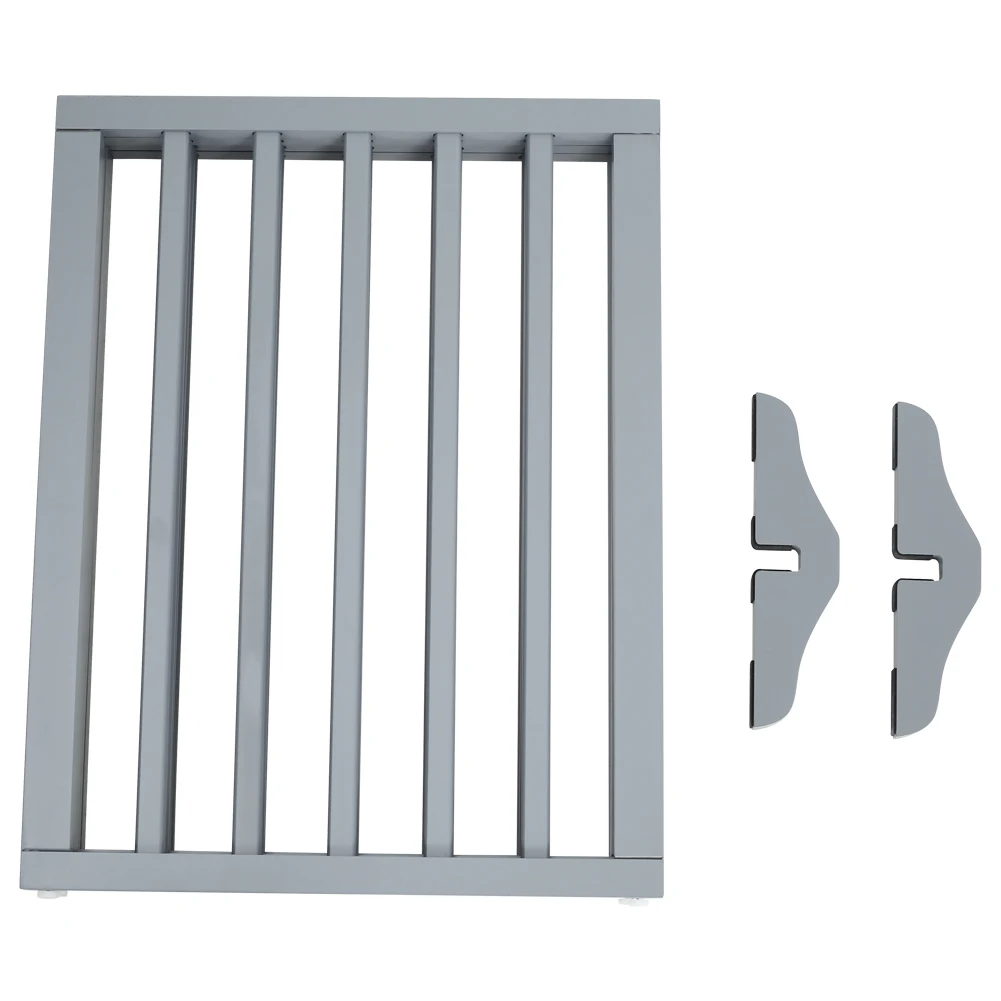 Voltsify Wooden Foldable Freestanding Panel Pet Gate, White & Grey for Entryways Halls Bedrooms