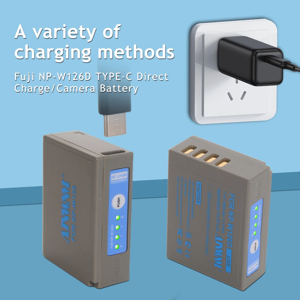 1680mAh NP-W126 NP W126 NP W126S USB-C Rechargeable Battery for Fujifilm Fuji X-Pro1 XPro1 X-T1 XT1,HS30EXR HS33EXR X PRO1