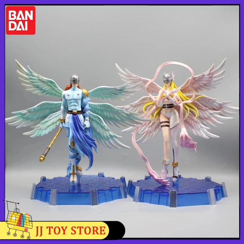 New Anime Digimon Adventure Figures Angewomon Angemon Gk Led Figurines Model Hand-Made Creative Statue Doll Toy Kid Holiday Gift