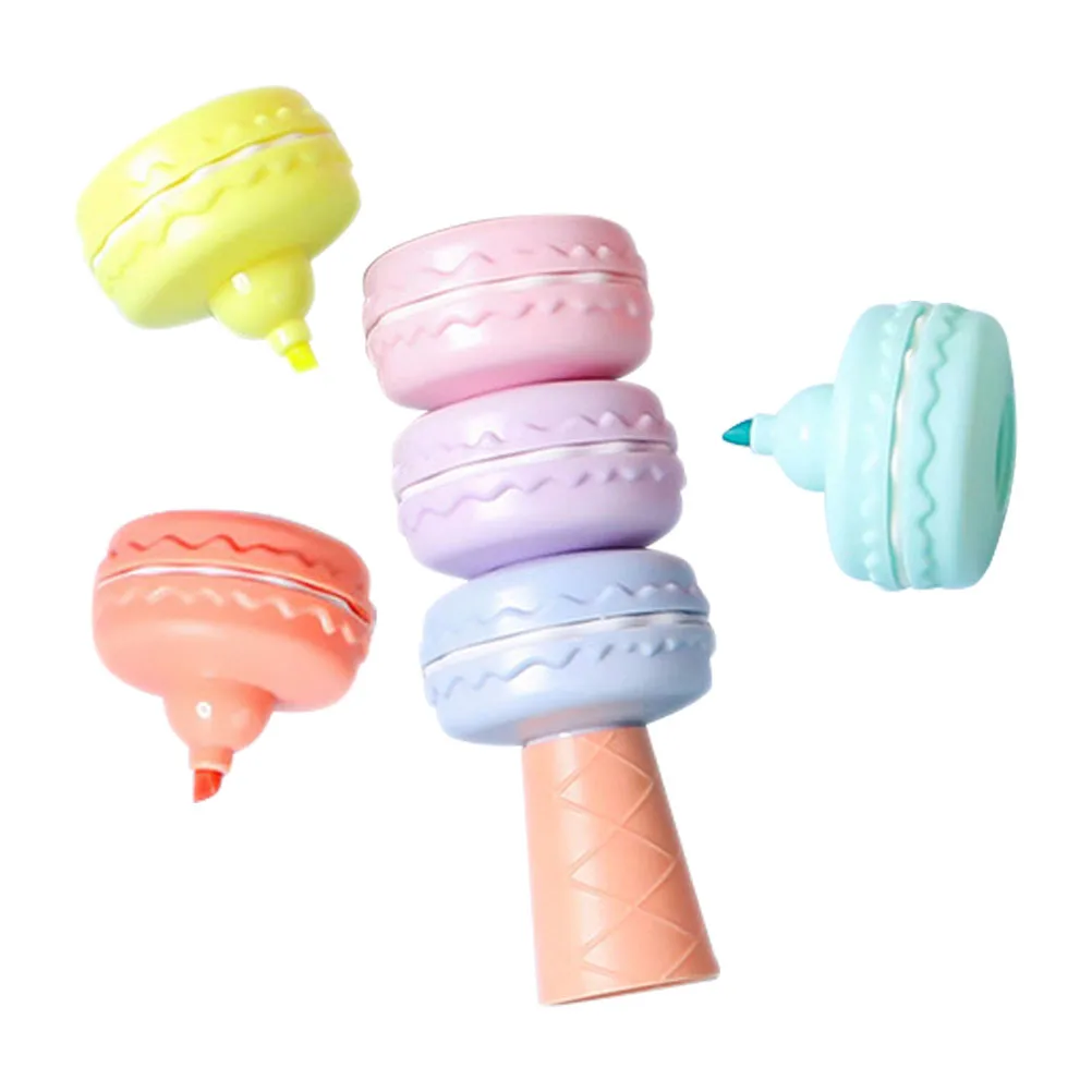 

Cute School Supplies Colored Highlighter Pen Macaron Plastic Highlighters Student