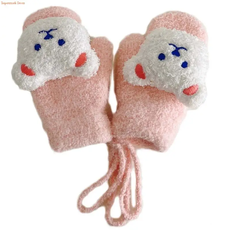Q5WE Windproof Mittens Child Autumn Gloves Winter Ski Mittens Outdoor Riding Gloves