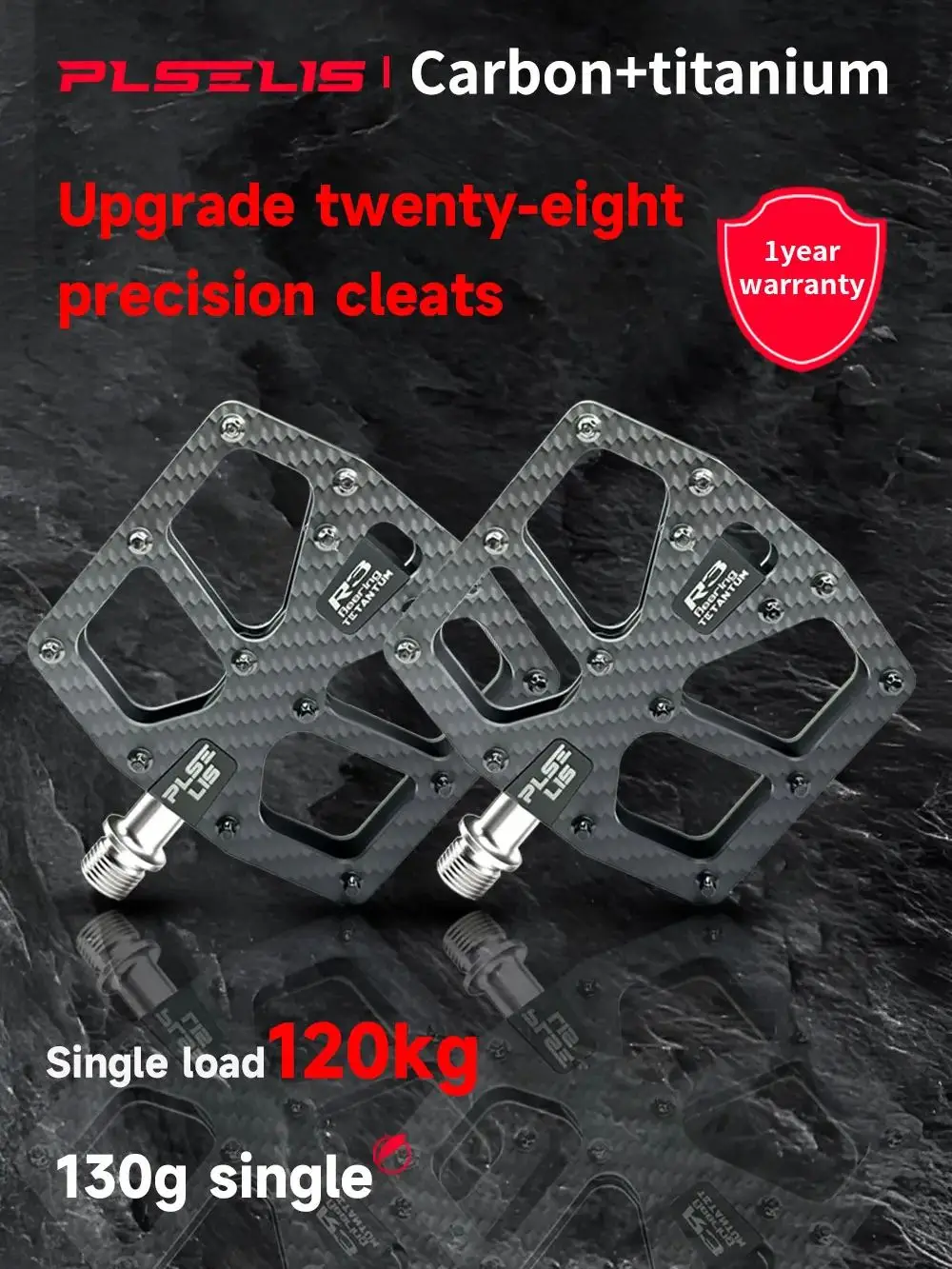 AliExpress plselis PLSELIS carbon fiber bicycle pedal 100*90mm 130g carbon fiber mountain bike pedal triathlon road bike accessories
