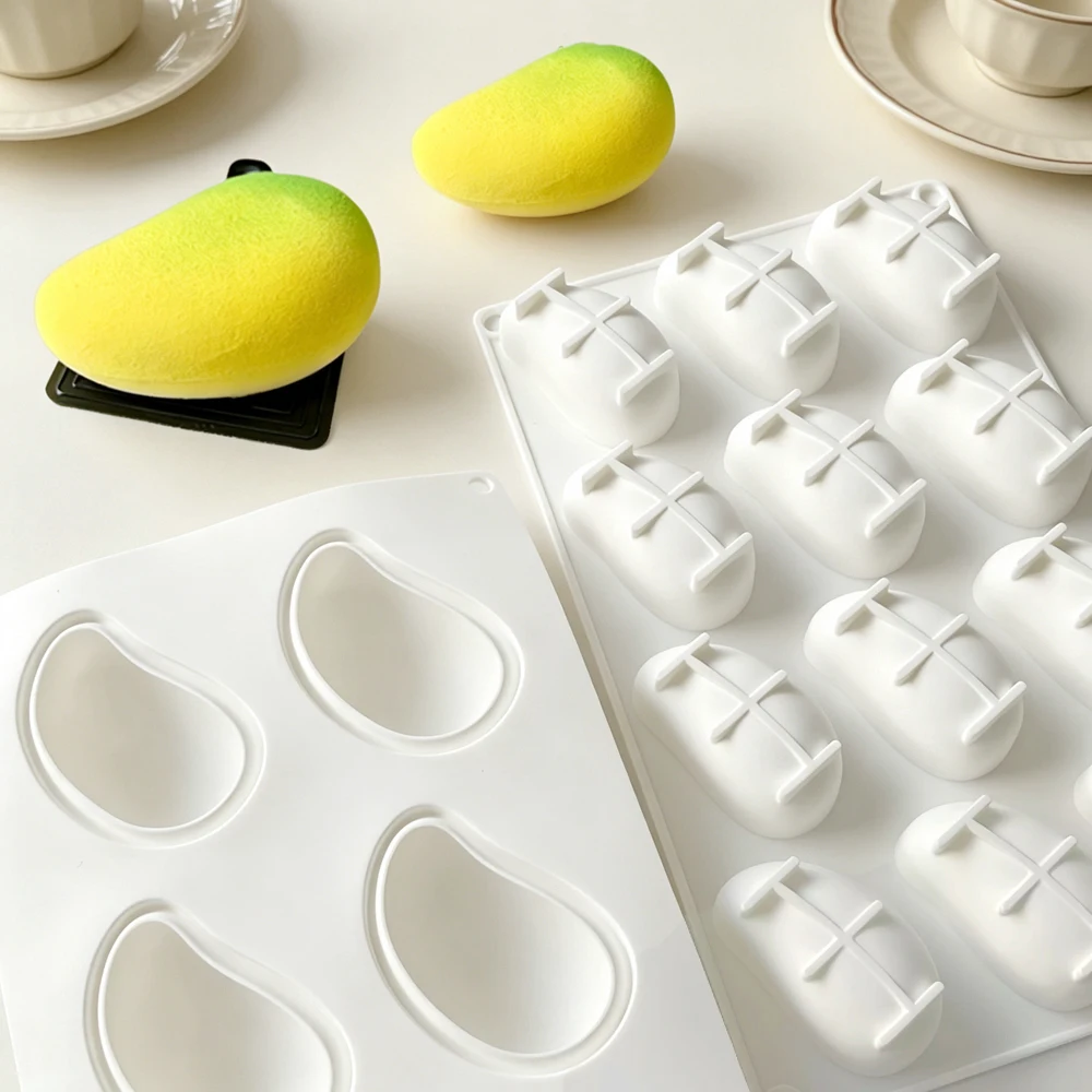 Französische Mousse-Kuchenform Kreatives Frucht-Mango-Design Silikonform Schokoladen-Dessert Backform Lebensmittelechte Küchen-Backwerkzeuge
