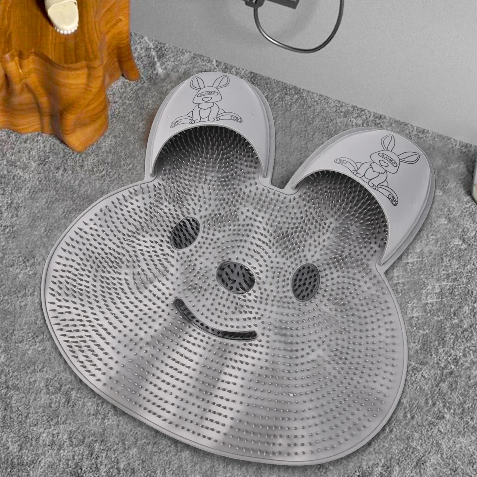 

Нескользящий коврик для ванной, щетка для мытья ног для ванной комнаты, расслабляющий массаж спины, эффективная стирка ног, простая в использовании и чистях