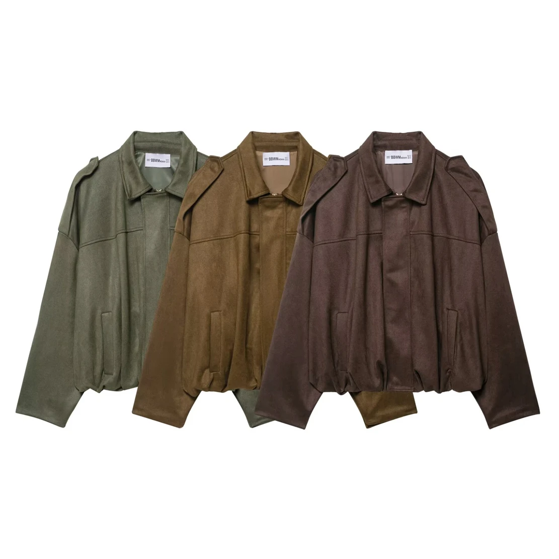 

Women's Casual Fashion Jacket 2025 New Style with Pocket Accents Faux Suede Effect - Trendy Outerwear for Modern Women