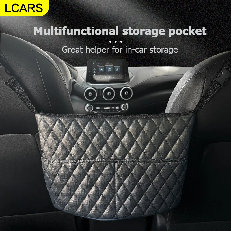 

Lcars - Car Seat Back Bag, Middle Seat Hanging Bag, Car Hanging Net, New Car Interior Products, Black, Universal for All Seasons