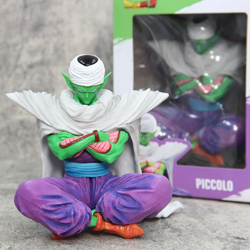 

15cm Dragon Ball Gk Piccolo Anime Figures Cloak Sitting Short Statue Model Desktop Decoration Collectible Children Doll Toy Gift