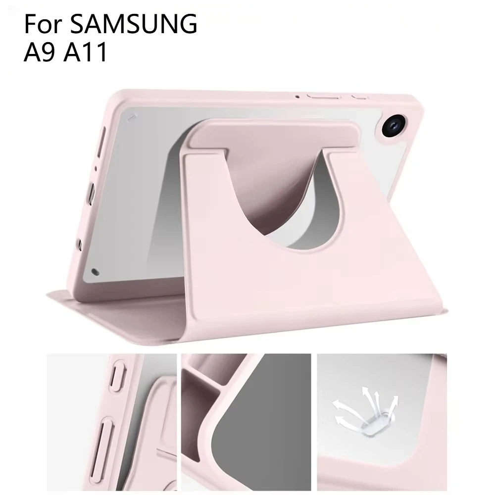 Acrylic Tablet Case with 360° Rotation for Samsung Tab A11 2025 & A9 2023 A9 A11 8.7" – Protective Cover Case
