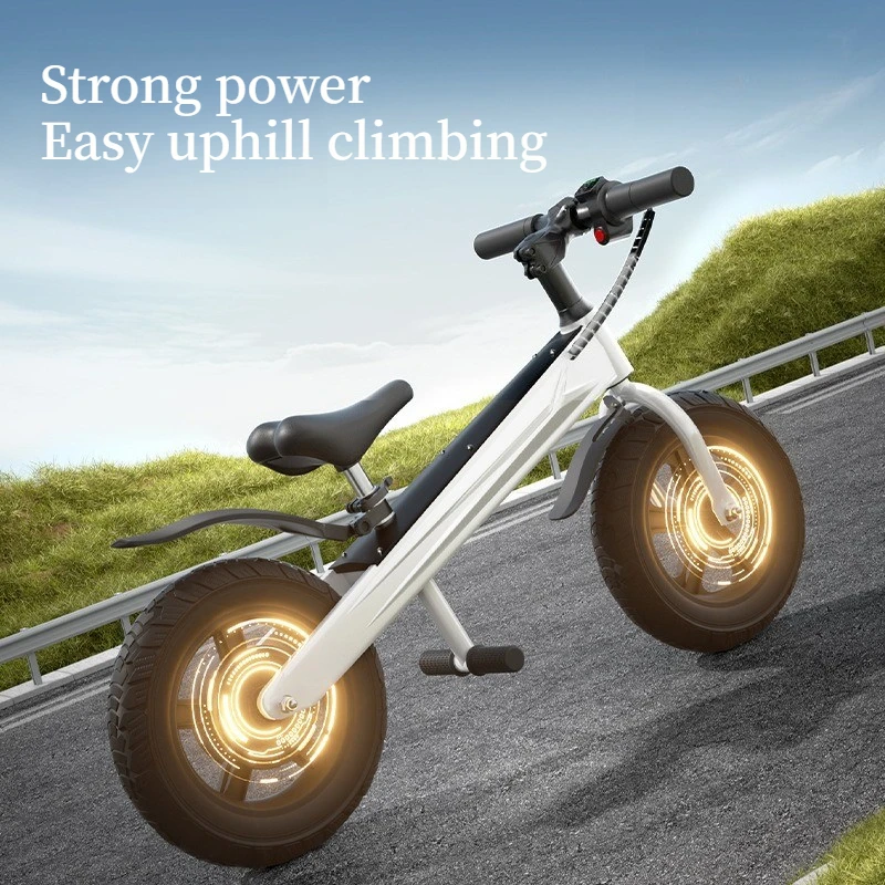 Kids Electric Ride-On Toy Balance Bike with Auxiliary Wheels Sports Toys Kids Electric Bicycle LCD Display Outdoor Play Toys