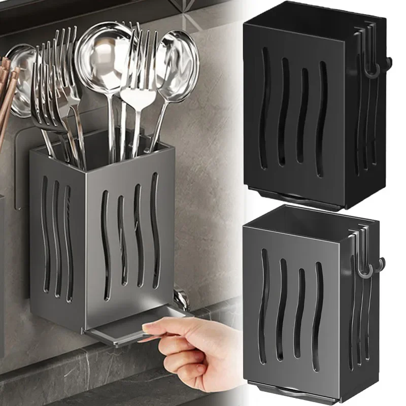 

Household Kitchen Utensil Rack Multifunctional Draining Chopstick Holder WallMounted Freestanding Cutlery Storage Plastic Holder