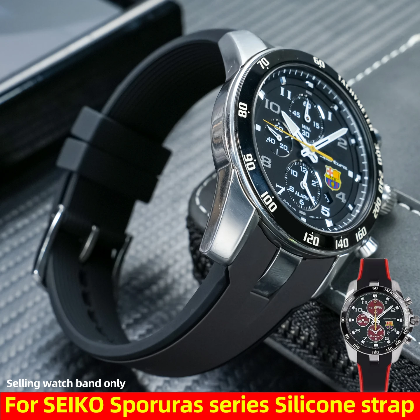 

For Seiko SPORTURA series 21mm Curved interface Rubber Watch Band SNAE93J1 SNAE93 SPC089 sports Silicone Watch Band accessories