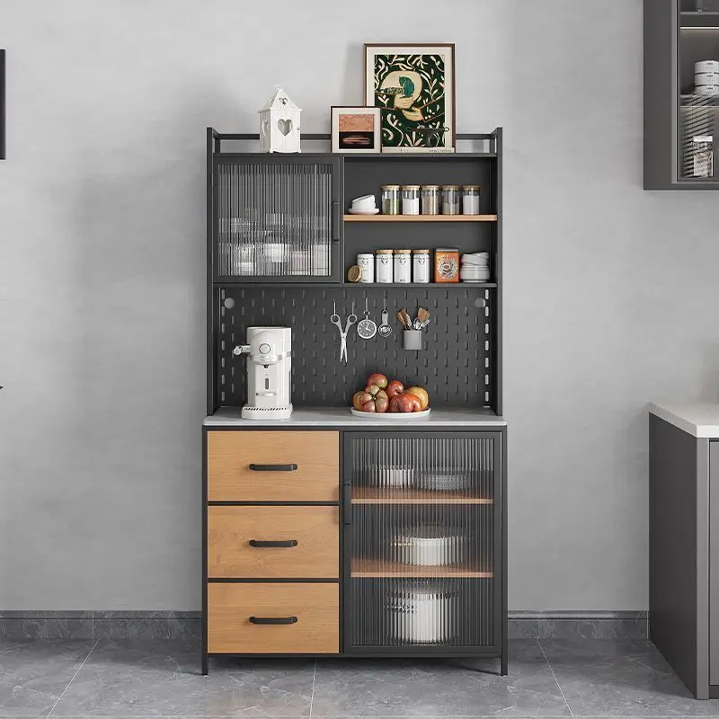 خزانة جانبية لتناول الطعام من بلاطة الصخور، خزانة تخزين متكاملة، خزانة عالية على جدار الرياح الصناعية #3