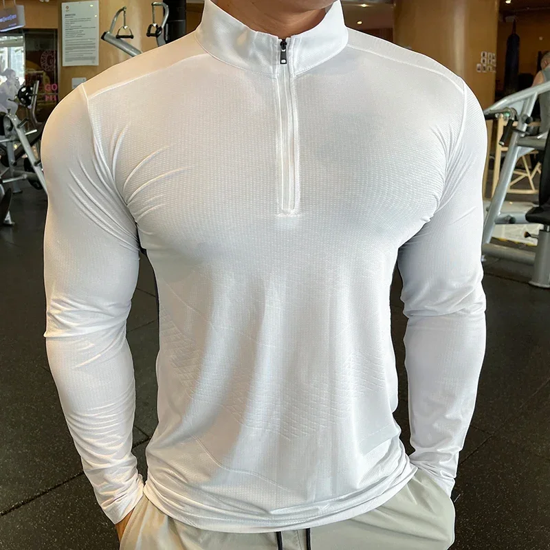 Men Running T Shirt Fitness Tight Long Sleeve Sport tshirt Workout Training Jogging Shirts Gym Sportswear Quick Dry Sportswear