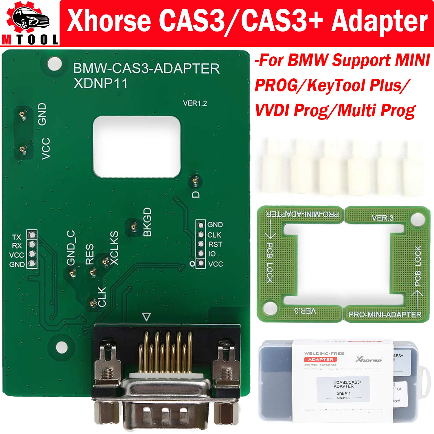 

Xhorse XDNP11 CAS3/ CAS3+ Solder Free Adapter for BMW Support MINI PROG KeyTool Plus VVDI Prog Multi Prog