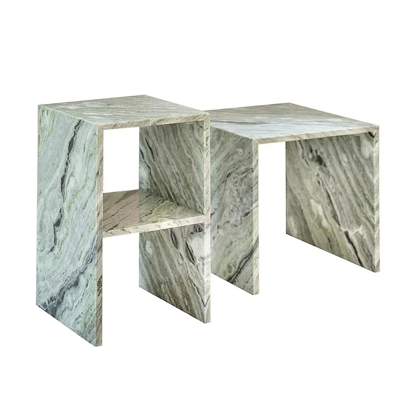 Modern simple natural cloud jadeite marble edge designer living room sofa