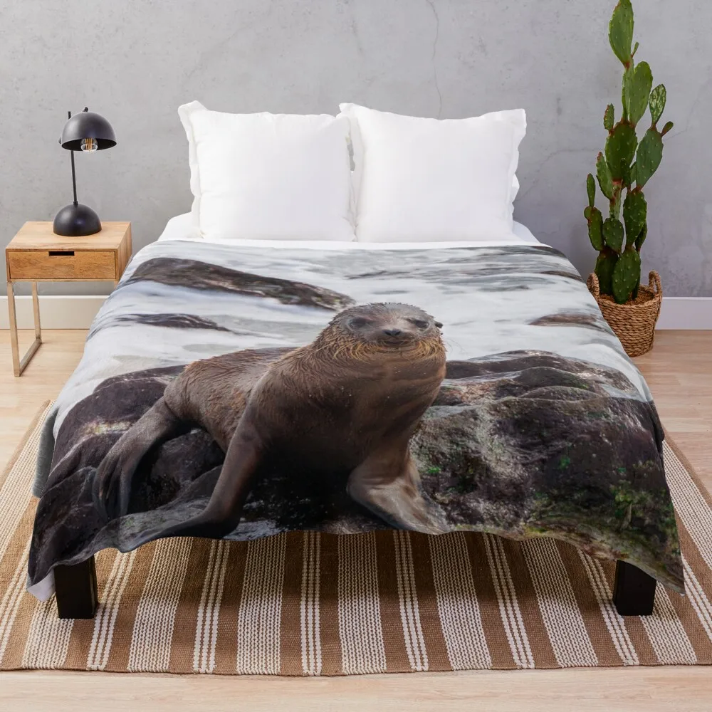 

Sea Lion on the Shore Throw Blanket Heavy Blanket Flannel Blanket