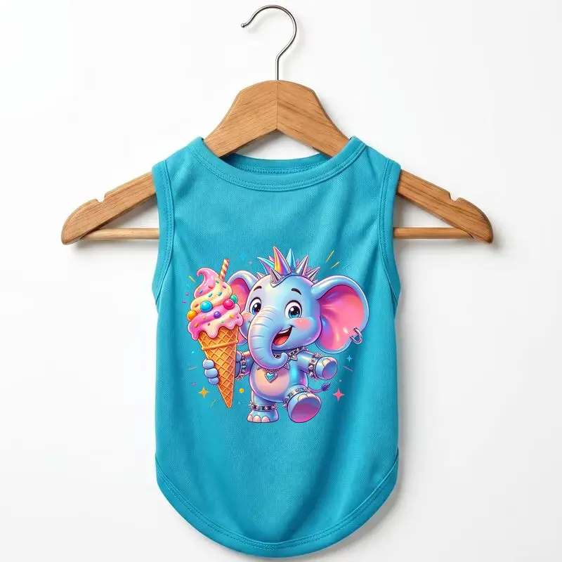 Cute Elephant Dog Summer Apparel Breathable Pet Vest Small Dogs