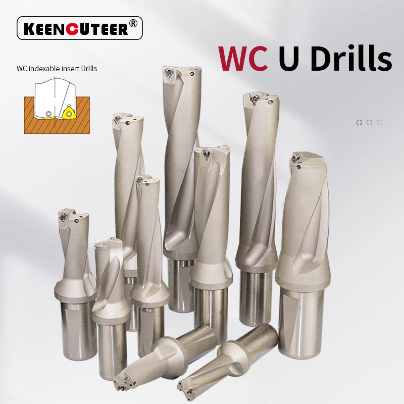 WC Series C20 C25 C32 C40 Khoan Cắn Lắp Được Mũi Khoan Kim Loại Khoan 11Mm-49Mm CNC Wate độ Sâu Indexable U Khoan Máy Móc Lathesr