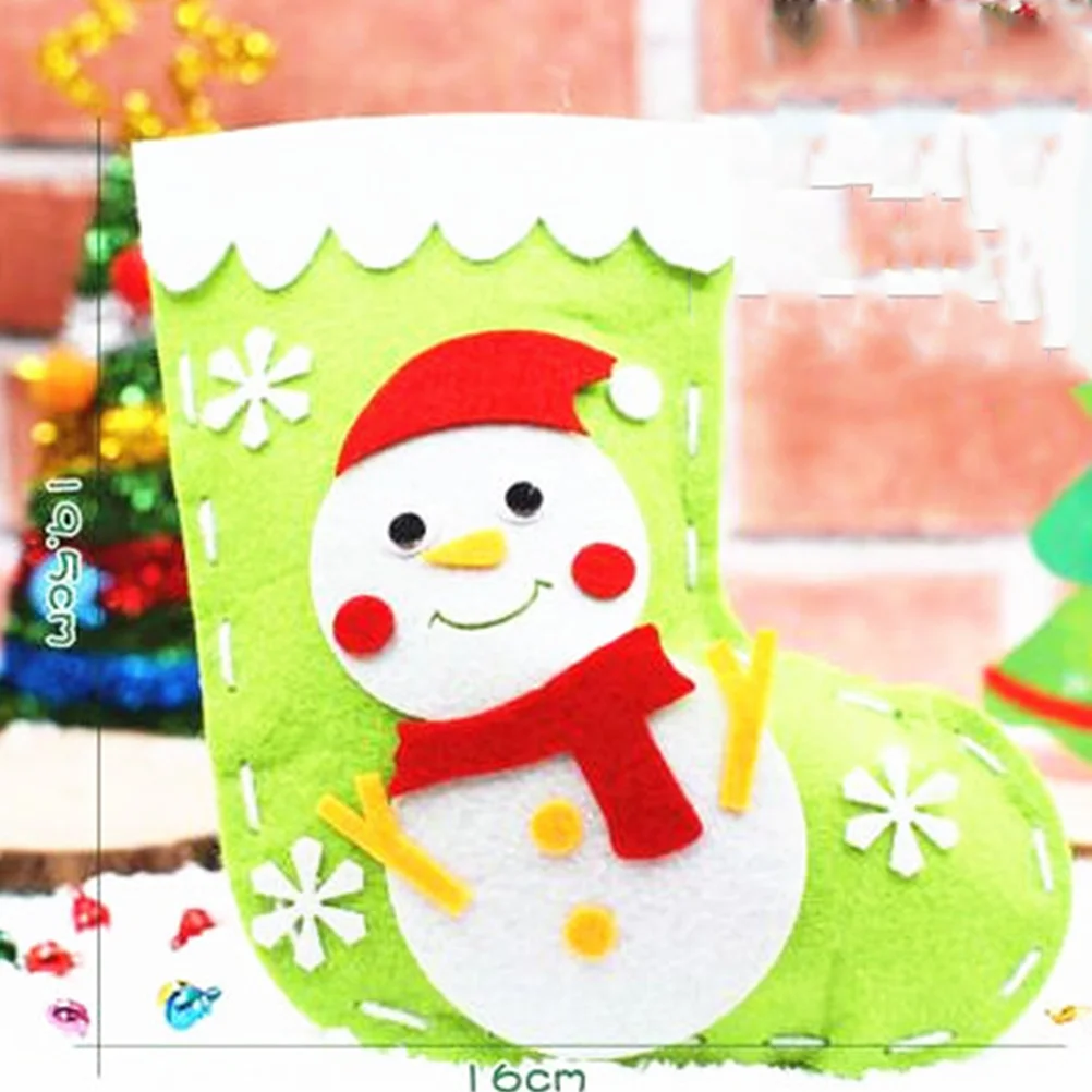 

4pcs Christmas Sock Decorations Handmade Stocking Diy Material Xmas Embellishment For Kids Family Party Holiday Craft Activity