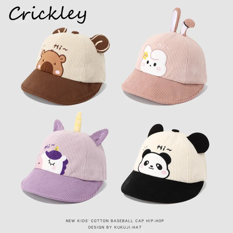 

Cartoon Unicorn Panda Kids Hats Spring Autumn Baby Girls Boys Duck Tongue Caps Soft Toddler Children Hats