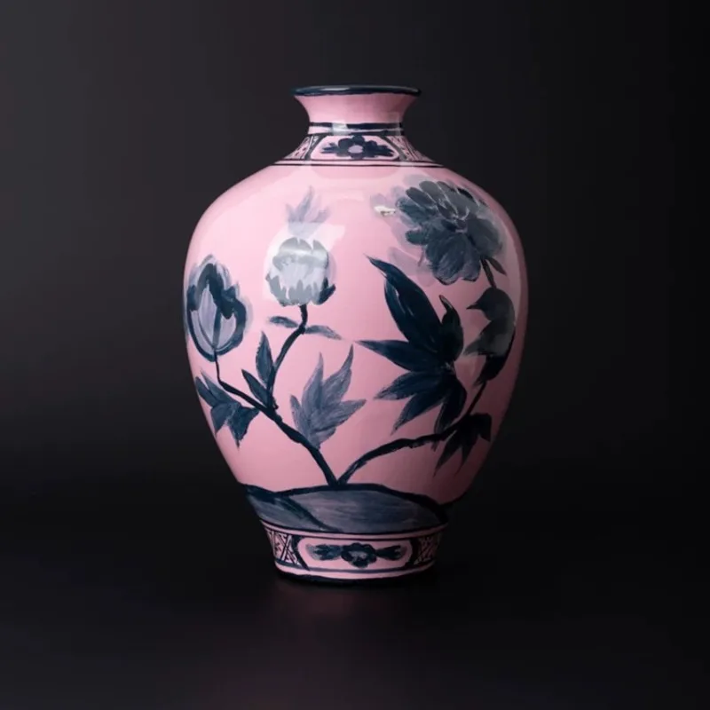 Antique vase series hand-painted lucky lang lang purple contrasting colors