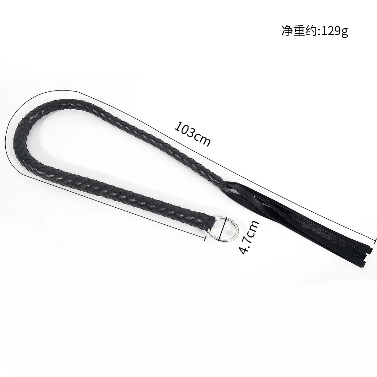 108CM PU Leather Horse Whip,Flogger Horse Riding Whip Training Crop with Iron Hoop