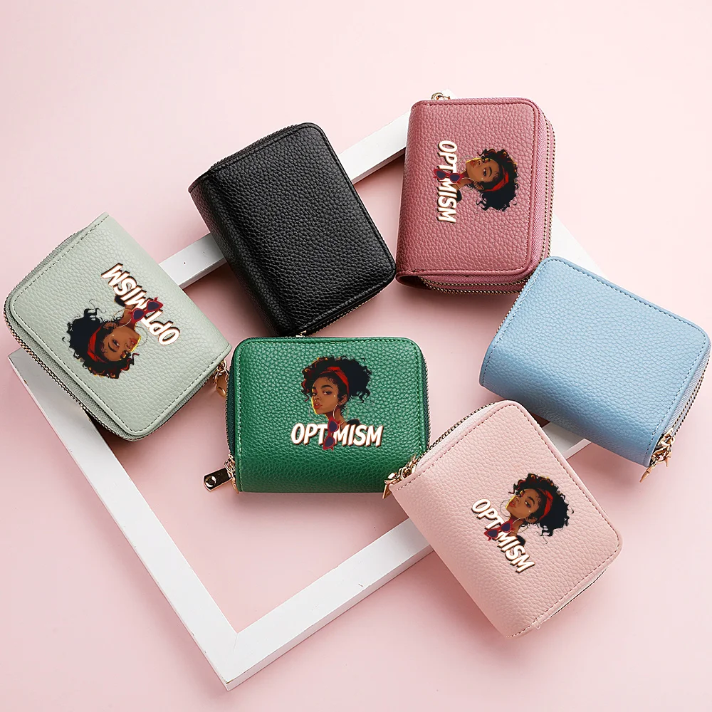 Ladies Mini Coin Purse Double Layer Zipper Design Multi-Functional Credit Card ID Storage Wallet Trendy Ladies Wallet
