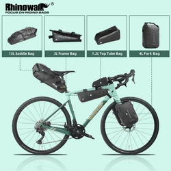 Rhinowalk Bicycle Bag Waterproof Set 1.2L-13L Bike Fork Bag Top Tube Bag Tail Bag Triangle Frame Bag Bikepacking Cycling Bag