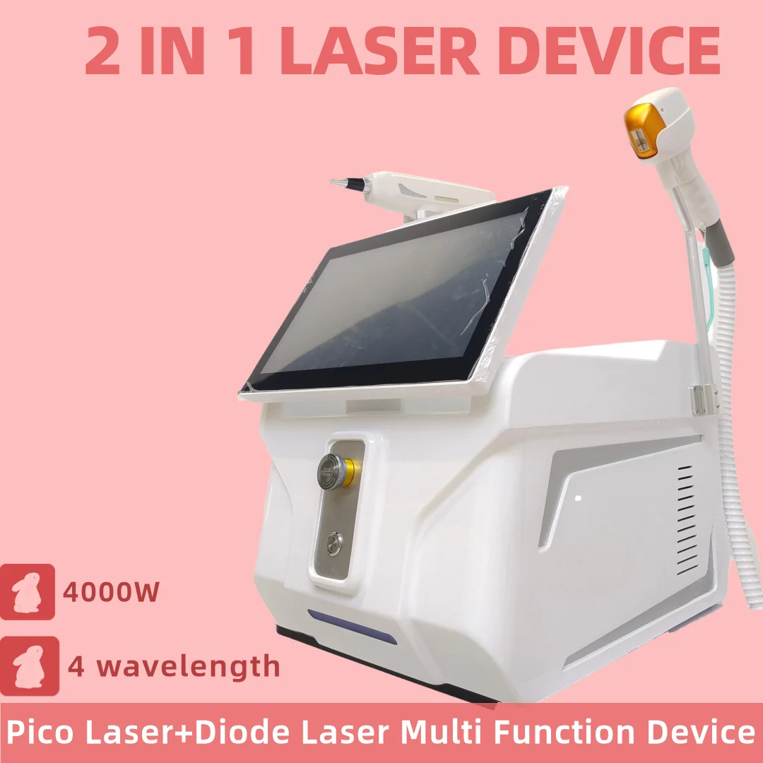 

4000 Вт 2 в 1 Сопрано Титан Ice Platinum Диод 755 808 1064 нм 4 длины волны Лазерная машина Painlessf 2025