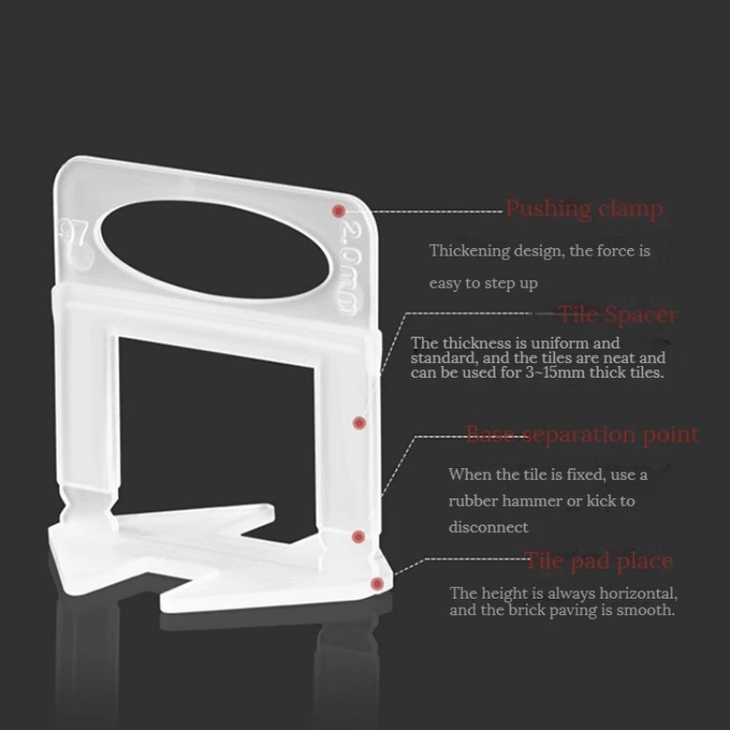 Tile Leveler Auxiliary Cross Card Floor Tiling Tile Leveler Leaving Seam Card Base 0.35mm0.5mm Leveler Base Construction Tools