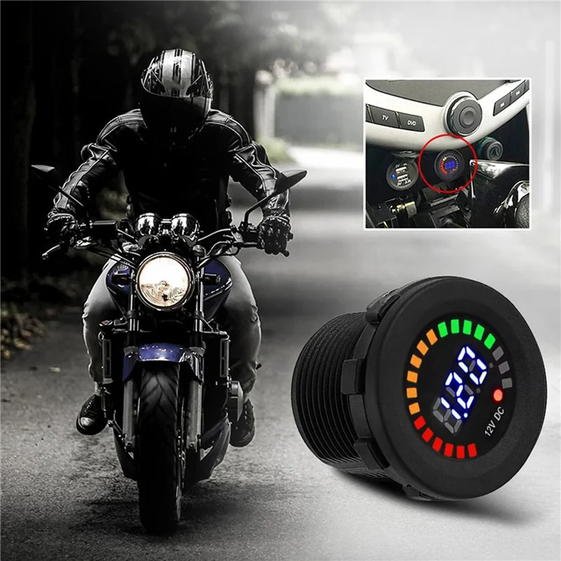 

2X DC 12V Universal Car Motorcycle Boat LED Digital Voltmeter Panel Volt Meter Monitor Gauge Display Car Accessories