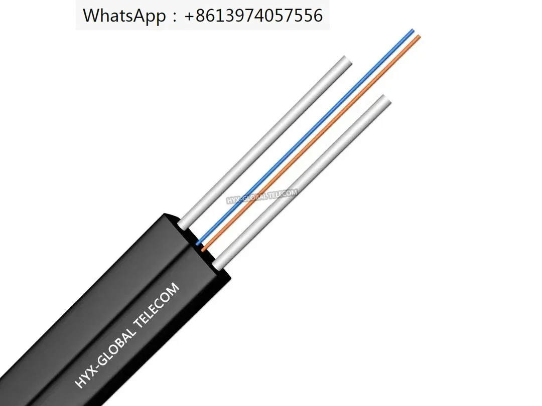 Cable de Fibra Óptica FTTH para Interiores y Exteriores, GJYXCH, con Alambre de Acero y FRP, 1, 2, 4 Núcleos, fibra óptica para