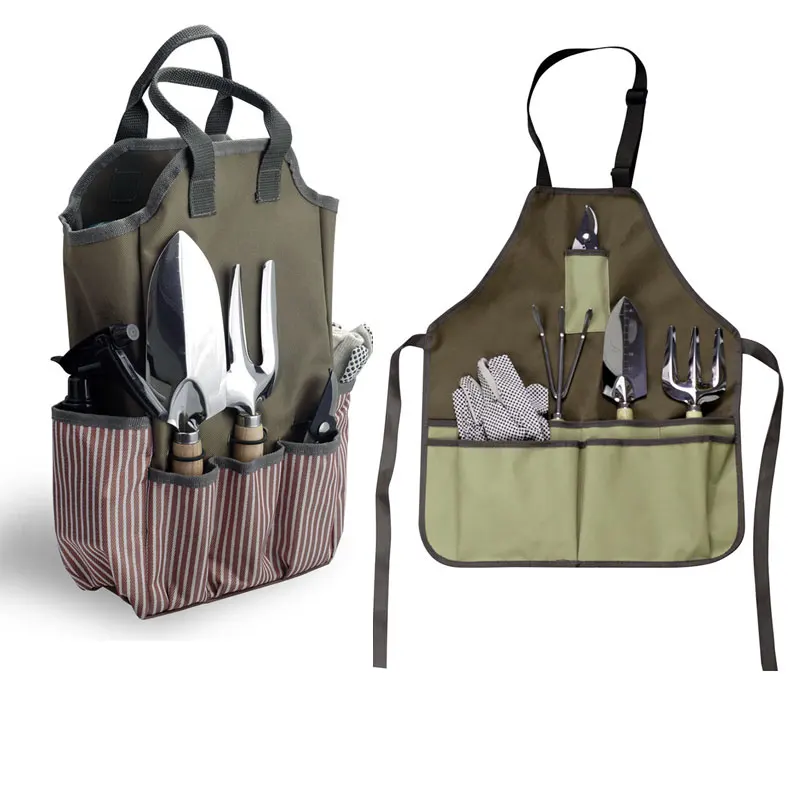 Gardening Tool Set 12 Pieces Heavy Duty Rust-Proof Stainless Steel Hand Tools with Organizer Handbag Apron with Carry Bag