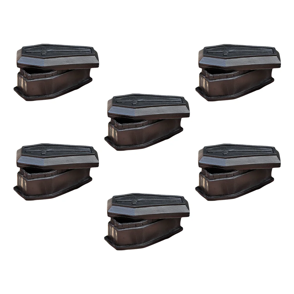 6 Pcs Coffin Model Home Decoration Suitcase Plastic Child Food Containers with Lids