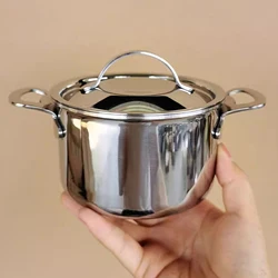 304 Stainless Steel Soup Pot Noodle Pot Thickened Household Small Pot Gas Induction Cooker Noodle Milk Pot Milk Boiler 10cm