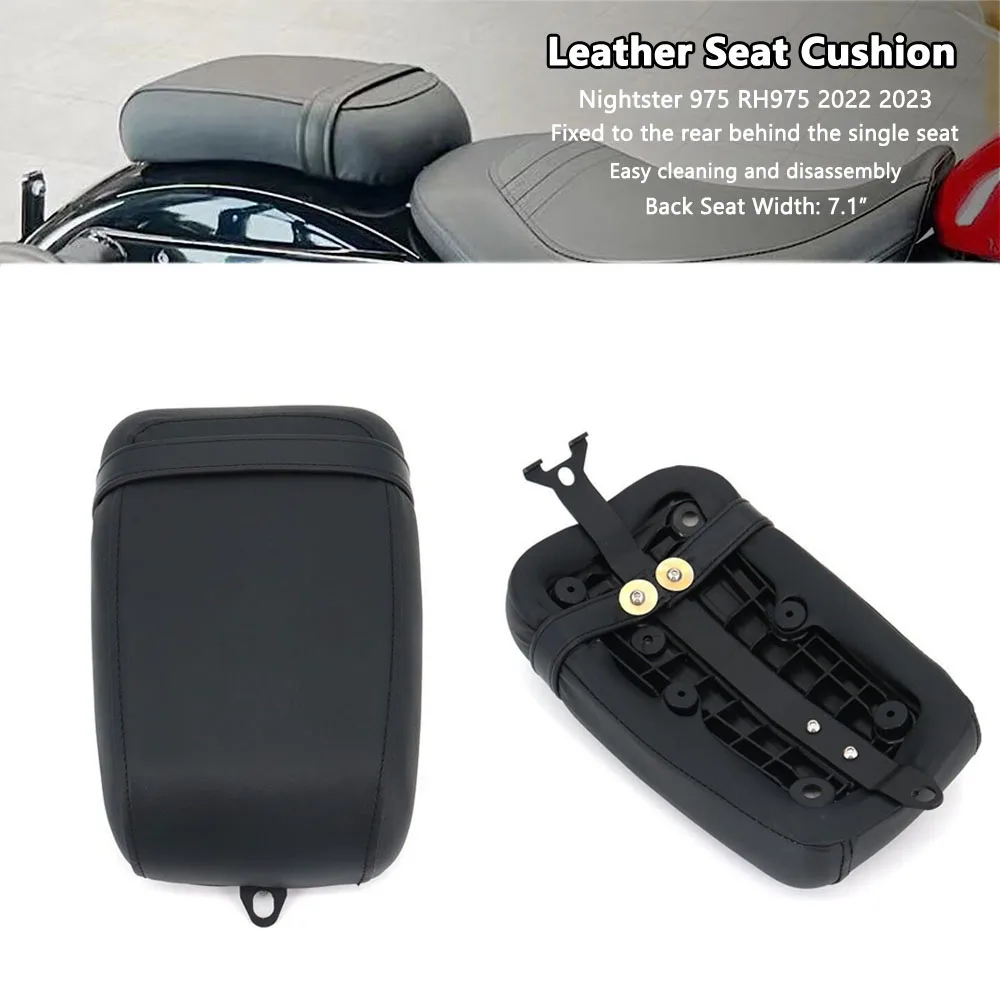 Nightster 975 2022 2023 Motorcycle Black Passenger Rear Seat Pad PU Leather Pillow Cushion Seats For Harley RH 975 S 2022 2023