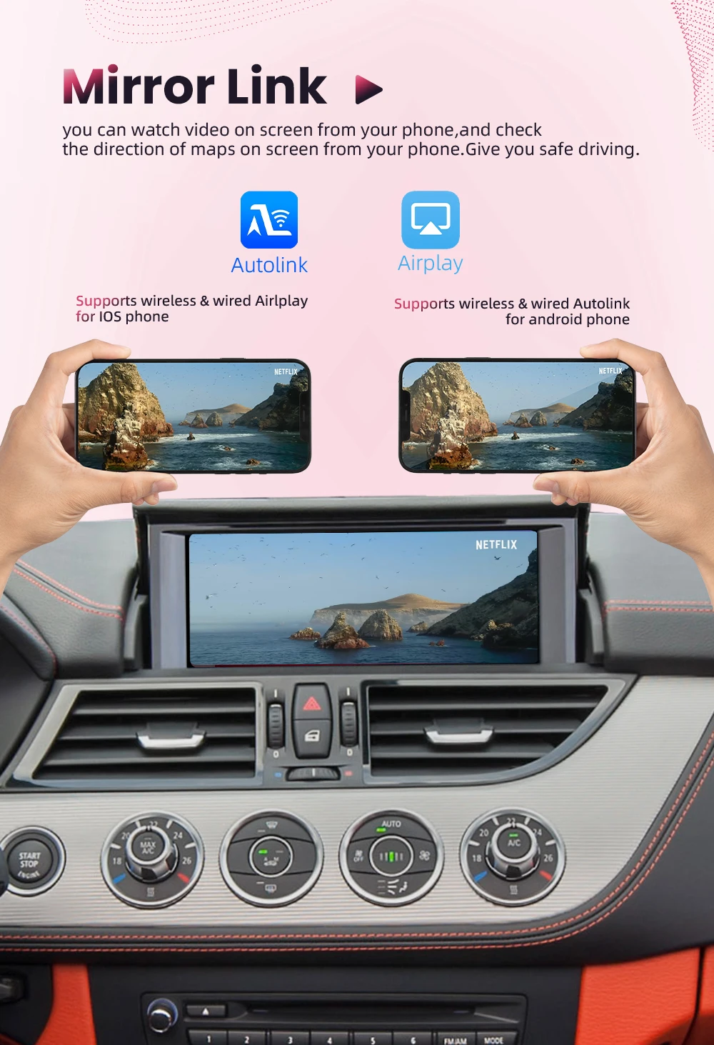 BONROAD Wireless CarPlay Android auto Module Apapter for BMW Z4 E89 CIC EVO System with Bluetooth Airplay Mirror Link Functions – Detail 9