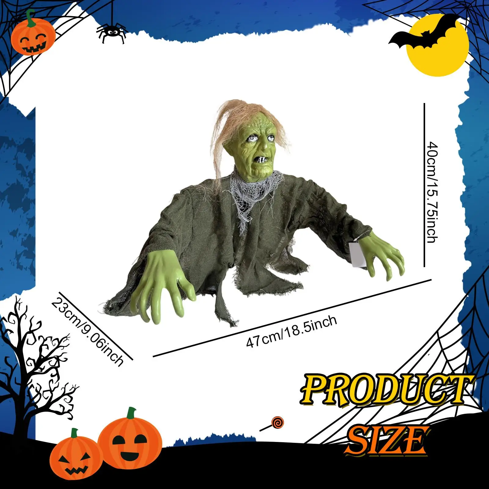 ديكور زومبي خارجي للهالوين، مخيف لعطلة المهرجانات، دعامة منزل مسكون